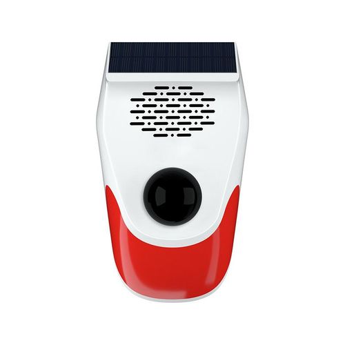 Motion Detector Alarm, Solar Strobe Alarm Light with Motion Sensor Siren Outdoor Alarm Siren with Remote Controller, 120dB Sound, IP65 Waterproof and 3 Mode for Home, Farm, Yard, Outdoor