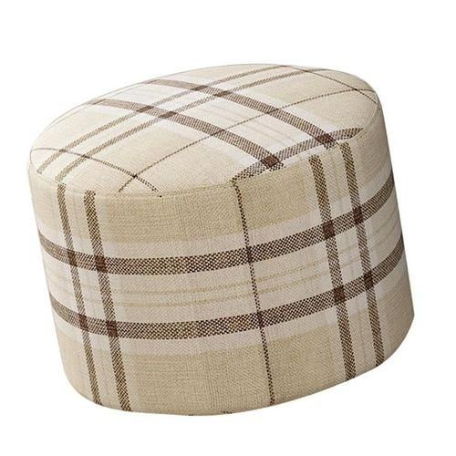 Round Linen Fabric Footstool Cover Wooden Stool St