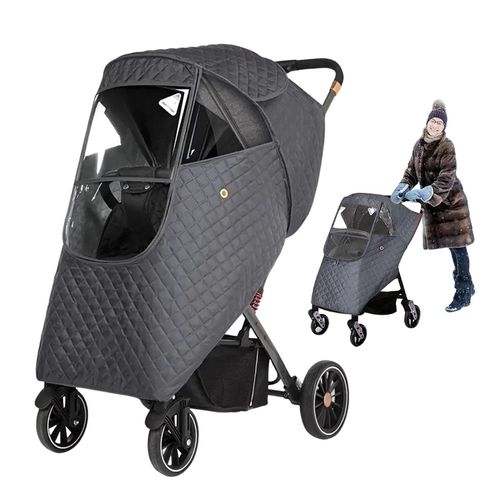 Universal Baby Pushchair Rain Cover with Premium Material Thicken Pram Cover Suitable for Keep Warm in Winter,Grey NO5148