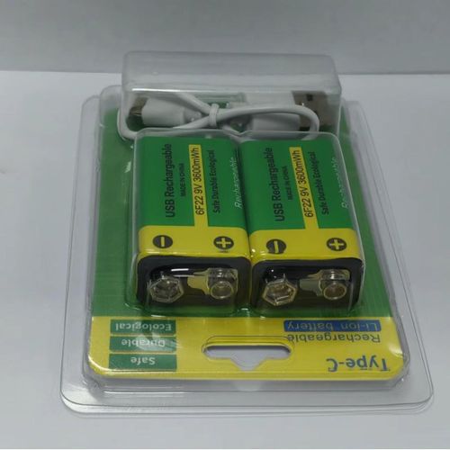 9V rechargeable battery type-cUSB lithium battery 9V square battery 6F22 guitar microphone multimeter battery