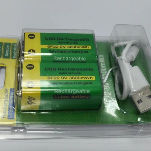 9V rechargeable battery type-cUSB lithium battery 9V square battery 6F22 guitar microphone multimeter battery