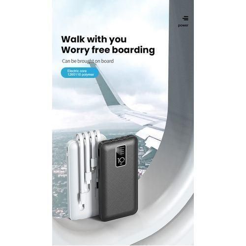 Original 10,000mAh Digital Display Charging Power Bank- Black, White