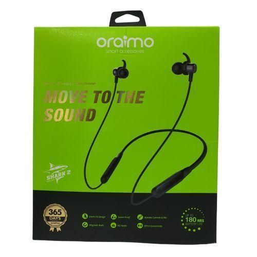 Oraimo  Shark-2 BT5.0 In-Ear Wireless Bluetooth Neckband - Black