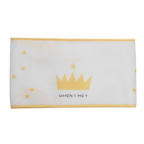 1pcs 118x11in Crown Baby Infant Cot Crib Bumper Safety Protector Toddler White