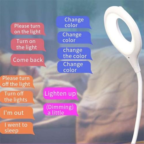 Voice Controlled Night Light Portable USB LED Desk Lamp Eye Protection Home Bedroom Bedside Lighting