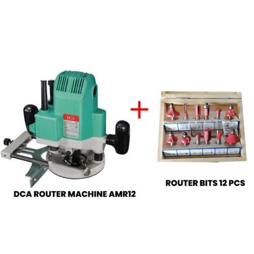 Genuine Electric DCA Router Machine 1600w + 12pcs Router Bits- Green