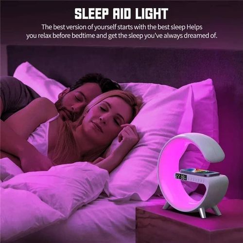 Intelligent Bluetooth Speaker Wireless Cellphone Charger Stand LED Lamp, Multifunctional RGB Night Light Table Alarm Clock Speaker & Fast Charging Station, Bedside Lamp LED Night