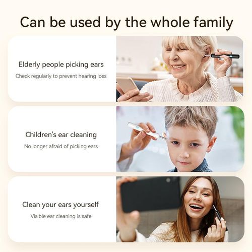 Ear Wax Removal - Wireless WiFi Visual Rechargeable Ear Cleaner, Home Tool for Earwax Removal, 1080P HD Camera Lens &  Ear Set - Ear Cleaning Kit with Ear Pick
