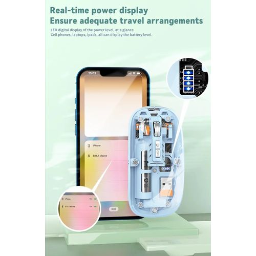 Rechargeable Transparent Mouse Wireless Blue tooth Magnetic
