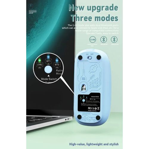 Rechargeable Transparent Mouse Wireless Blue tooth Magnetic