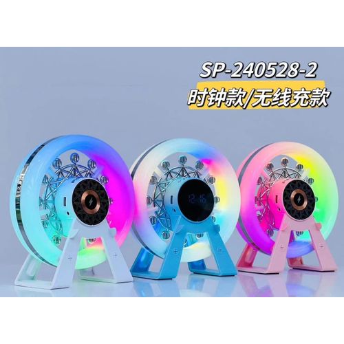 New L38B Ferris wheel RGB light 15W wireless charger speaker home desktop decoration creative Bluetooth speaker