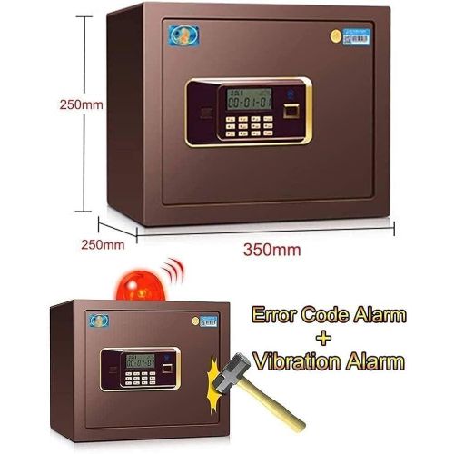Electronic Steel Fireproof Lock Box Digital Security Safe Box for Home Fashion With Keypad To Protect Money,Jewelry,Passports for Home,Business or Travel-Brown