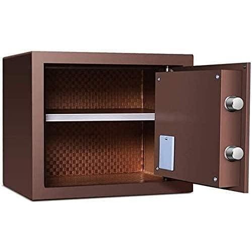 Electronic Steel Fireproof Lock Box Digital Security Safe Box for Home Fashion With Keypad To Protect Money,Jewelry,Passports for Home,Business or Travel-Brown