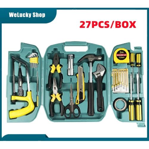 27pcs Woodworking Tool Set Screwdriver Set Repairs Tools Set Kit In A Suitcase For Home Hand Tool Box
