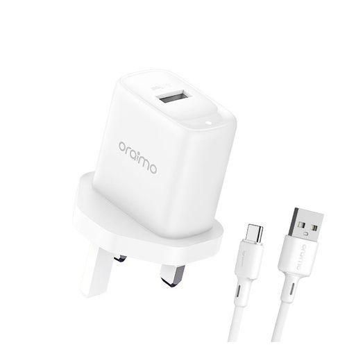 Oraimo Firefly 3 Fast Charging Charger Kit With Type C USB-White