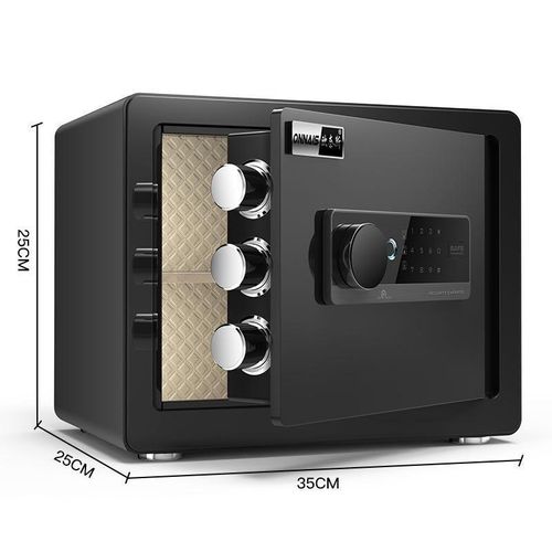 Small Safe Box With Fireproof And Waterproof Bag 1.2 CuFt Fire Proof Safe for Home, Personal Safe with Digital Keypad Key for Money Document Jewelry Medicines Valuables -Black