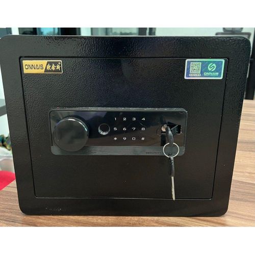 Small Safe Box With Fireproof And Waterproof Bag 1.2 CuFt Fire Proof Safe for Home, Personal Safe with Digital Keypad Key for Money Document Jewelry Medicines Valuables -Black