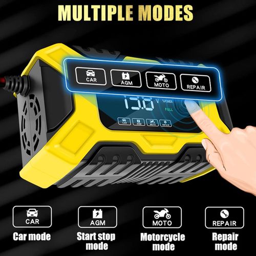 12V Car Battery Charger 6A Automatic Smart Battery Maintainer Trickle Charger with LCD Display Pulse Repair Charger for Car Motorcycle Truck AGM Gel Lead-Acid Batteries - multicolor