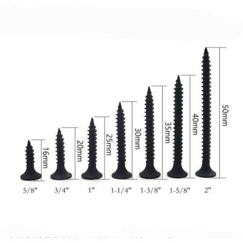 Drywall Furniture Screws/ Fasteners, 1000pc Box - Black