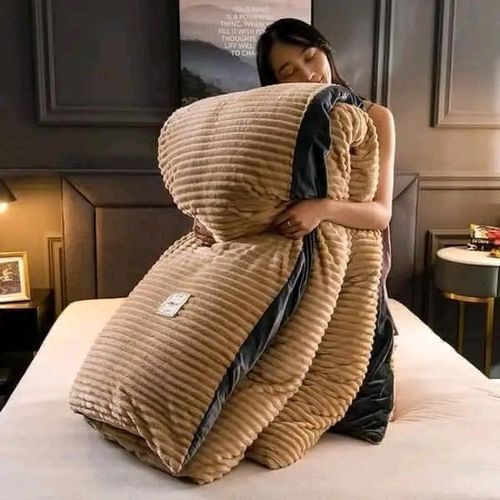 Luxury coral velvet Duvet King size 6 by 6 Brown