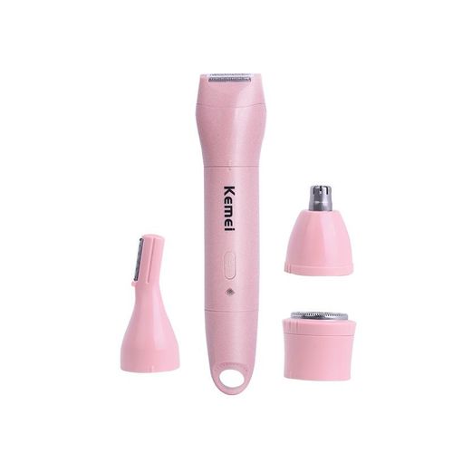 Electric Bikini Shaver  4 in 1 Trimmer, Pubic & Body & Facial Hair Remover, Painless & Safety for Body Meridian Underarm Nose Legs Hair Removal Razors, USB Rechargeable & Waterproof