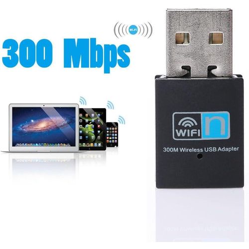 300Mbps USB WiFi Adapter, Wireless LAN Network Card Adapter Stick USB 2.0 Dongle for Desktop Laptop PC Windows 10 8 7 XP MAC OS (Plug-and-Play for Windows10)