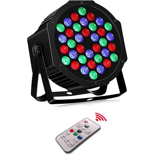 LED Stage Lights - 36 DJ Party Lights Indoor, 7 Modes RGB Disco Lights for Parties with Sound Activated Remote & DMX Control - DJ Lights, Laser Lights for Party Uplights for Events