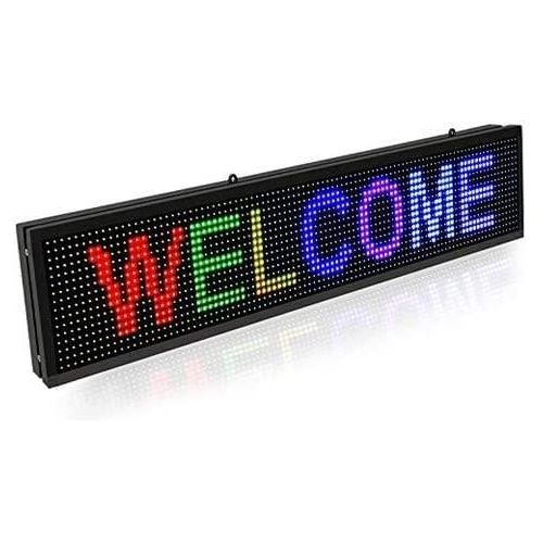 LED Texts MOVING SCROLLING MESSAGE ADVERTISING PROGRAMMABLE DISPLAY BOARD 1/2 &times; 2 ft. -MULTICOLORED