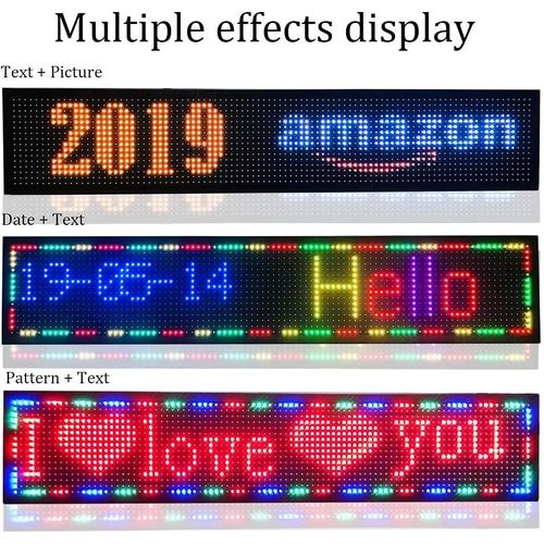 LED Texts MOVING SCROLLING MESSAGE ADVERTISING PROGRAMMABLE DISPLAY BOARD 1/2 × 2 ft. -MULTICOLORED