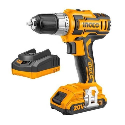 INGCO Lithium-Ion Cordless Electric Drill 20V with Battery Pack - Yellow