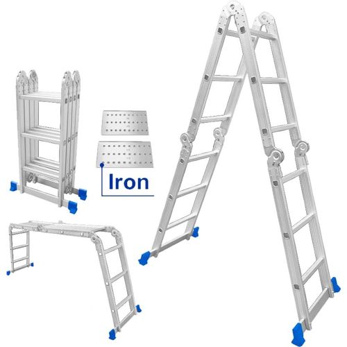 WADFOW WLD7H43 Aluminum Multi-Purpose Ladder 4x3 - Iron