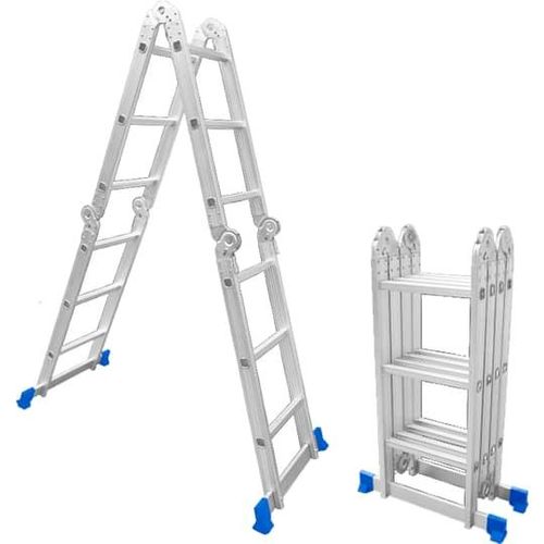 WADFOW WLD7H43 Aluminum Multi-Purpose Ladder 4x3 - Iron