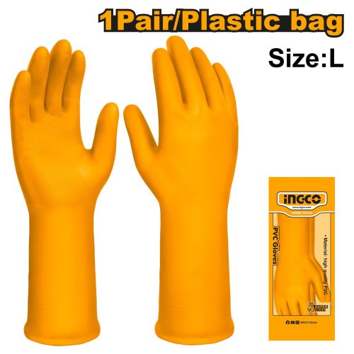 INGCO HGVP01 - Pvc Gloves - Orange