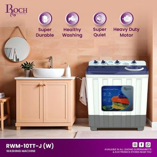 Roch 10Kg Twin Tub / Top loader Washing Machine - White