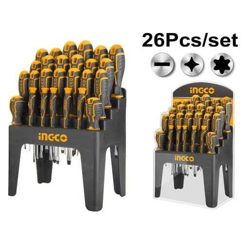 INGCO 26 Pcs Screwdriver Set - Orange / Grey