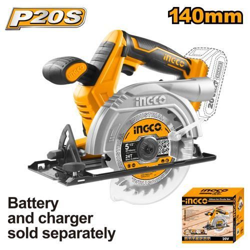 INGCO CSLI1401 - Lithium-Ion Circular Saw - Orange