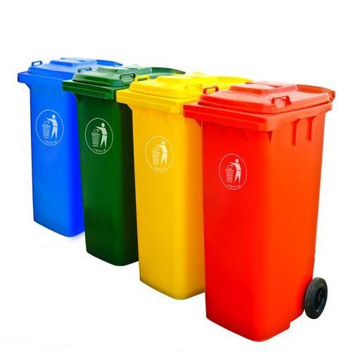 240 Litres Commercial Outdoor Large Plastic trash Dust Bin With wheel-Multicolor