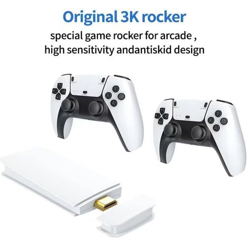 Wireless Retro Gaming Console Game Stick Video Game Console for TV Built-in 10000 Classic Games 8 Bit Mini Retro Controller HDMI Output Dual Player-4K Ultra HD Game Stick with 24,000+ Classic Games,2.4G Wireless Controllers for 2 Players