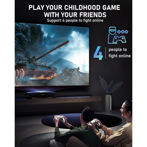 Wireless Retro Gaming Console Game Stick Video Game Console for TV Built-in 10000 Classic Games 8 Bit Mini Retro Controller HDMI Output Dual Player-4K Ultra HD Game Stick with 24,000+ Classic Games,2.4G Wireless Controllers for 2 Players