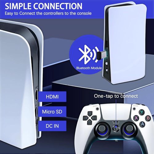 Wireless Retro Gaming Console Game Stick Video Game Console for TV Built-in 10000 Classic Games 8 Bit Mini Retro Controller HDMI Output Dual Player-4K Ultra HD Game Stick with 24,000+ Classic Games,2.4G Wireless Controllers for 2 Players