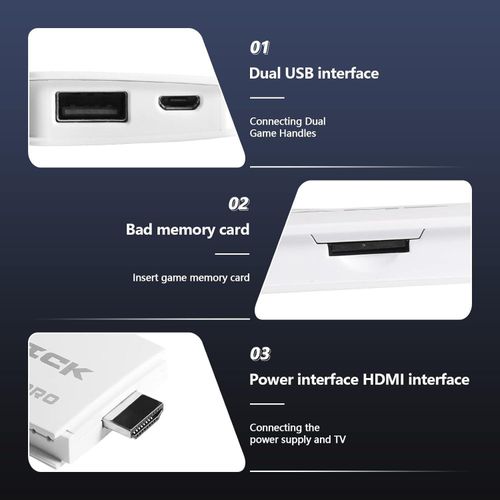 Wireless Retro Gaming Console Game Stick Video Game Console for TV Built-in 10000 Classic Games 8 Bit Mini Retro Controller HDMI Output Dual Player-4K Ultra HD Game Stick with 24,000+ Classic Games,2.4G Wireless Controllers for 2 Players
