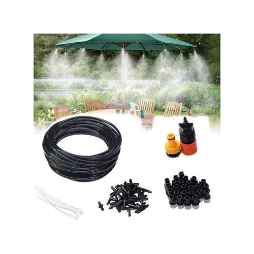 Misting Cooling System Water Spray Kit,Black.