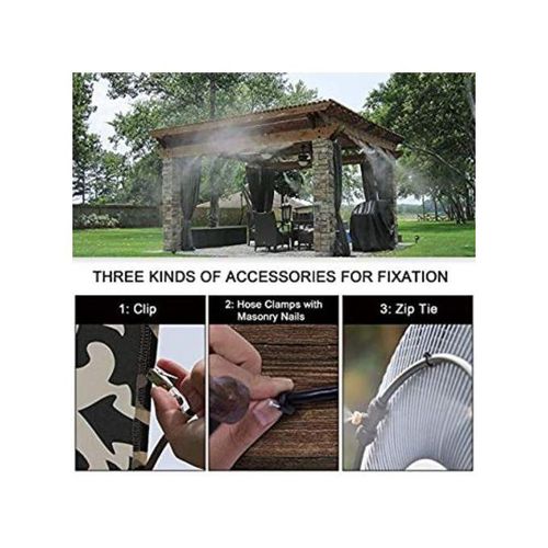 Misting Cooling System Water Spray Kit,Black.