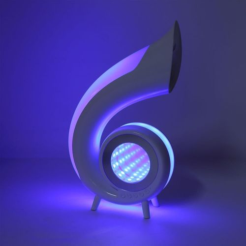 Desktop Smart Speaker Atmosphere Light, Alarm Clock Wake Up Light with Bluetooth Speaker 1200mAh USB Rechargeable RGB Night Light for Bedroom Study Office