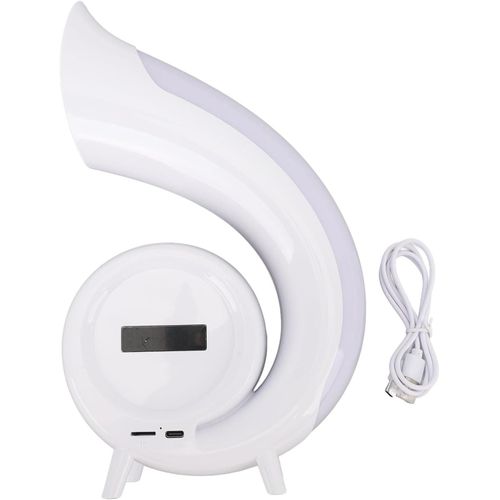 Desktop Smart Speaker Atmosphere Light, Alarm Clock Wake Up Light with Bluetooth Speaker 1200mAh USB Rechargeable RGB Night Light for Bedroom Study Office