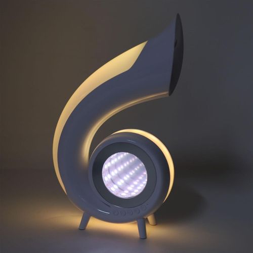 Desktop Smart Speaker Atmosphere Light, Alarm Clock Wake Up Light with Bluetooth Speaker 1200mAh USB Rechargeable RGB Night Light for Bedroom Study Office
