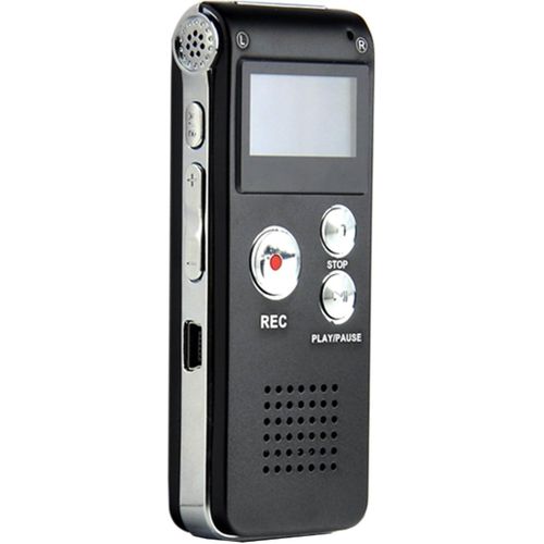 Multifunctional Rechargeable 8GB 650HR Digital Audio Voice Recorder Dictaphone Activated MP3 Player FM  USB Port-Black