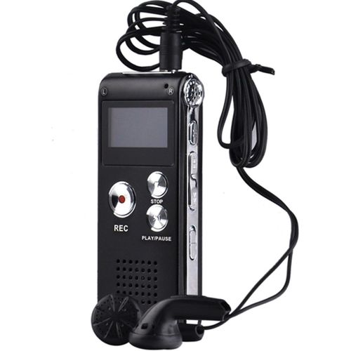 Multifunctional Rechargeable 8GB 650HR Digital Audio Voice Recorder Dictaphone Activated MP3 Player FM  USB Port-Black