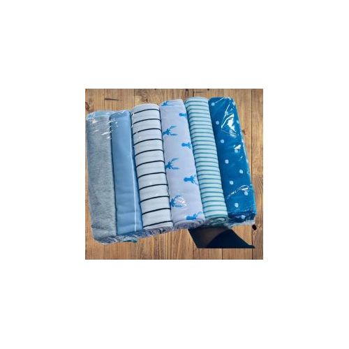 6Pcs Pack 100% Cotton Baby Receiving Bedsheets - Multicolor