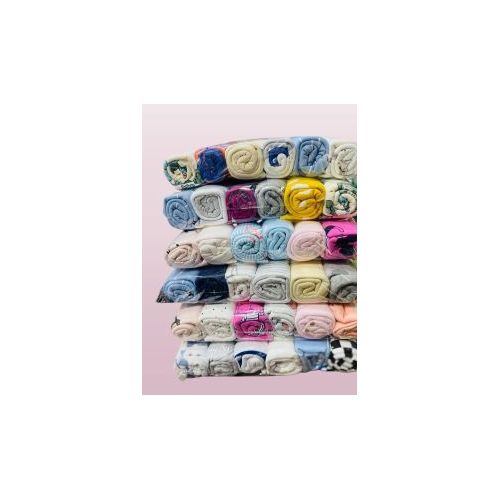 6Pcs Pack 100% Cotton Baby Receiving Bedsheets - Multicolor